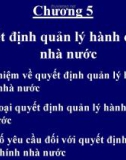 Bài giảng Quản lý Nhà nước nhập môn Hành chính công: Chương 5 - ThS. Trương Quang Vinh