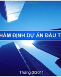 Bài giảng Thẩm định dự án đầu tư - ĐH Kinh tế TP.HCM