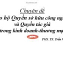 Bài giảng Chuyên đề: Bảo hộ Quyền sở hữu công nghiệp và Quyền tác giả trong kinh doanh thương mại