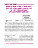 Kinh nghiệm quản lý nhà nước đối với hoạt động chuyển giá ở một số quốc gia và bài học cho Việt Nam