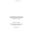 MICROECONOMICSPrinciples and AnalysisFrank A. CowellSTICERD and Department of Economics London School of Economics December 2004.ii.ContentsContents List of Tables List of Figures Preface 1 Introduction 1.1 The rôle of microeconomic principles .