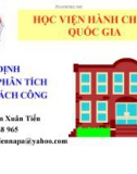 Bài giảng Hoạch định và phân tích chính sách công: Chương 2 - ThS. Nguyễn Xuân Tiến