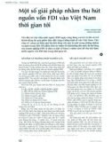 Một số giải pháp nhằm thu hút nguồn vốn FDI vào Việt Nam thời gian tới