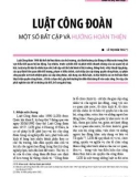 Luật Công đoàn một số bất cập và hướng hoàn thiện