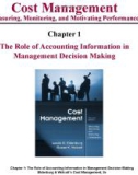 Lecture Cost management: Measuring, monitoring, and motivating performance (2e): Chapter 1 - Eldenburg, Wolcott's