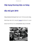 Xếp hạng thương hiệu xe hàng đầu thế giới 2010