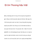 Đi tìm Thương hiệu Việt