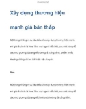 Xây dựng thương hiệu mạnh giá bán thấp