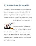 Kỹ thuật tuyên truyền trong PR thương hiệu