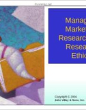 Lecture Marketing research - Chapter 15: Managing marketing research and research ethics