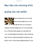 Mục tiêu của chương trình quảng cáo sản phẩm