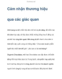 Cảm nhận thương hiệu qua giác quan