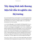 Xây dựng hình ảnh thương hiệu bắt đầu từ nghiên cứu thị trường