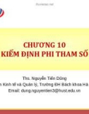 Bài giảng Thống kê ứng dụng trong kinh doanh: Chương 10 - ThS. Nguyễn Tiến Dũng