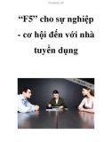 'F5' cho sự nghiệp - cơ hội đến với nhà tuyển dụng