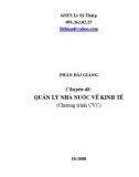 Giáo trình Quản lý nhà nước về kinh tế - GSTS.Lê Sỹ Thiệp