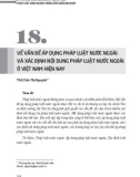 Về vấn đề áp dụng pháp luật nước ngoài và xác định nội dung pháp luật nước ngoài ở Việt Nam hiện nay