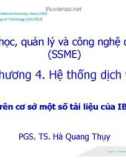 Bài giảng Khoa học, quản lý và công nghệ dịch vụ (SSME): Chương 4 - PGS.TS. Hà Quang Thụy