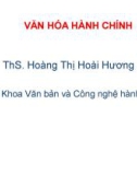 Bài giảng Văn hóa hành chính