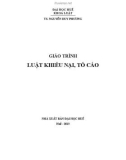 Giáo trình Luật khiếu nại, tố cáo: Phần 1 - TS. Nguyễn Duy Phương