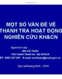 Bài giảng Một số vấn đề về thanh tra hoạt động nghiên cứu KH&CN