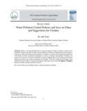 Một số vấn đề về chính sách, pháp luật kiểm soát ô nhiễm môi trường nước ở Trung Quốc và gợi mở cho Việt Nam