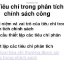 Bài giảng Tiêu chí trong phân tích chính sách công