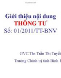 Bài giảng Giới thiệu nội dung Thông tư số: 01/2011/TT-BNV