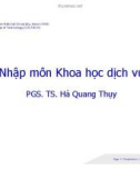 Bài giảng Nhập môn Khoa học dịch vụ