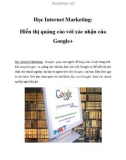 Học Internet Marketing: Hiển thị quảng cáo với xác nhận của Google+