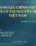 ĐÁNH GIÁ CHÍNH SÁCH QUẢN LÝ TÀI NGUYÊN NƯỚC VIỆT NAM