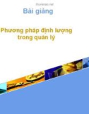 Bài giảng Phương pháp định lượng trong quản lý - Chương 1