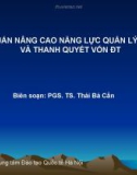 TẬP HUẤN NÂNG CAO NĂNG LỰC QUẢN LÝ CHI PHÍ VÀ THANH QUYẾT VỐN ĐẦU TƯ