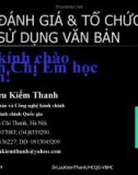 Bài giảng Đánh giá và tổ chức sử dụng văn bản: Bài 2 - TS. Lưu Kiếm Thanh