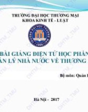 Bài giảng Quản lý nhà nước về thương mại - ĐH Thương Mại