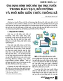 Ứng dụng hình thức đào tạo trực tuyến trong đào tạo, bồi dưỡng và phổ biến kiến thức thống kê