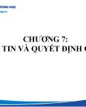 Bài giảng Nguyên lý quản lý kinh tế - Chương 7: Thông tin và quyết định quản lý (Năm 2022)