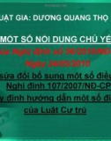 Bài giảng Một số nội dung chủ yếu của Nghị định số 56/2010/NĐ-CP ngày 24/05/2010 - Dương Quang Thọ