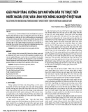 Giải pháp tăng cường quy mô vốn đầu tư trực tiếp nước ngoài (FDI) vào lĩnh vực nông nghiệp ở Việt Nam