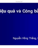 Bài giảng Hiệu quả và Công bằng - Nguyễn Hồng Thắng, UEH