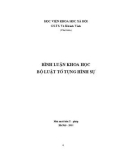 Bộ luật tố tụng hình sự - Bình luận khoa học: Phần 1