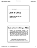 Bài giảng Quản lý công: Quản lý dựa trên kết quả - Nguyễn Hữu Lam