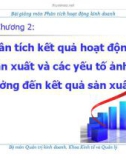 Bài giảng học phần Phân tích hoạt động kinh doanh: Chương 2 - Trần Thị Hương