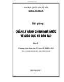 Bài giảng Quản lý của nhà nước về giáo dục và đào tạo