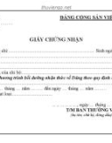 Mẫu Giấy chứng nhận học lớp nhận thức về Đảng (Mẫu CN-NTVĐ)