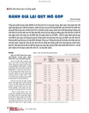 Đánh giá lại quy mô GDP