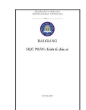 Bài giảng Kinh tế chia sẻ: Phần 1