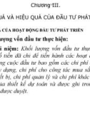 Chương III. KẾT QUẢ VÀ HIỆU QUẢ CỦA ĐẦU TƯ PHÁT TRIỂN