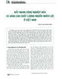 Đẩy mạnh công nghiệp hóa và nâng cao chất lượng nguồn nhân lực ở Việt Nam