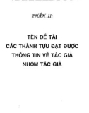 Sổ tay xây dựng và phát triển hoạt động khoa học và công nghệ phục vụ phát triển kinh tế - xã hội: Phần 2